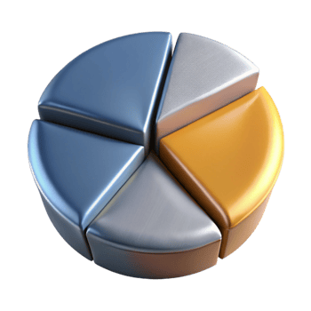 wonderful artistic D Pie Chart Showing Market Share Distribution Transparent genuine png
