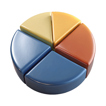 extraordinary rustic D Pie Chart Showing Market Share Distribution Transparent premium png