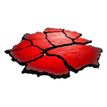 Cracked Red Ground with Texture and Depth for Artistic Backgrounds png