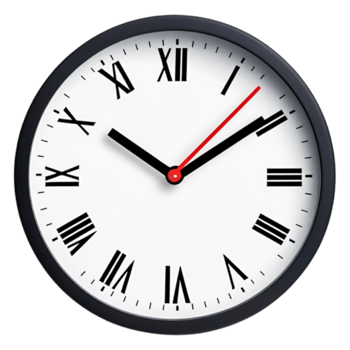Classic Wall Clock with Roman Numerals and Red Second Hand png