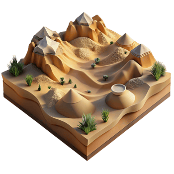vibrant minimalist Drone Capture of Desert Landscape Sand Dunes Cutout professional png