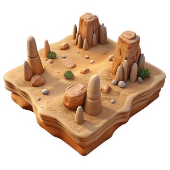 wonderful classic Drone Image of Desert Landscape with Rock Formations Transparent Background detailed png
