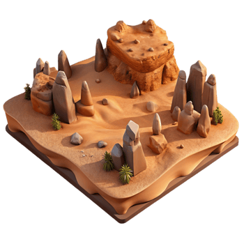vibrant abstract Drone Image of Desert Landscape with Rock Formations Transparent Background professional png