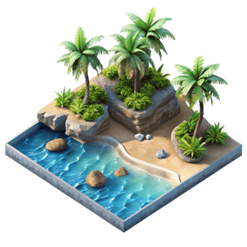 impressive minimalist Drone Image of Tropical Beach with Crystal Clear Water Transparent Background genuine png
