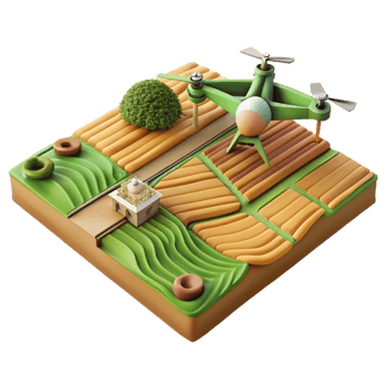 dramatic artistic Drone Photo of Agricultural Fields Geometric Patterns Cutout exclusive png