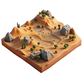 dramatic abstract Drone Photo of Desert Landscape at Midday Transparent Background professional png