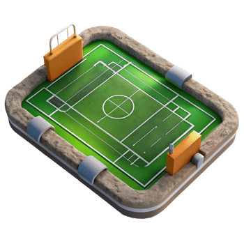 dramatic modern Drone Photo of Sports Field with Lines Isolated original png