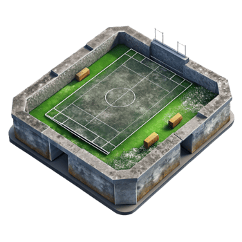 stunning modern Drone Photo of Sports Field with Lines Isolated professional png