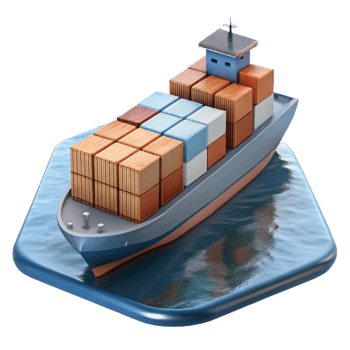 magnificent classic Drone Shot of Container Ship at Sea Isolated exclusive png