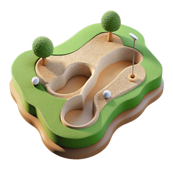 wonderful vintage Drone View of Golf Course with Sand Traps Cutout detailed png