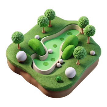vibrant vintage Drone View of Lush Green Golf Course Transparent Background premium png