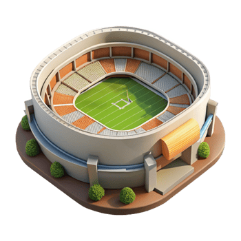serene minimalist Drone View of Stadium During Game Isolated genuine png