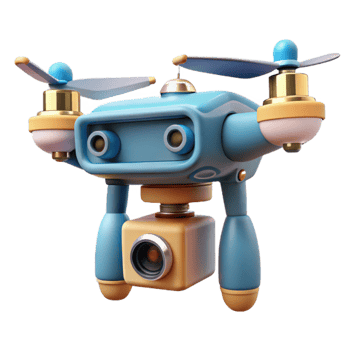 beautiful modern Drone with Camera Gimbal Bottom View Isolated Element high resolution png