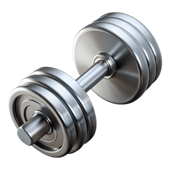 elegant minimalist Dumbbell Adjustable Chrome Silver Transparent Cutout high resolution png