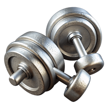 extraordinary abstract Dumbbells Chrome Finish Isolated with Transparent Background detailed png