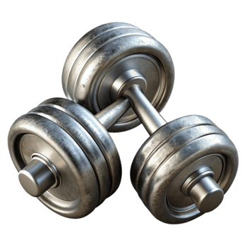 vibrant artistic Dumbbells Chrome Finish Isolated with Transparent Background professional png