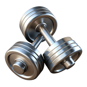 impressive artistic Dumbbells Chrome Finish with Transparent Background high resolution png