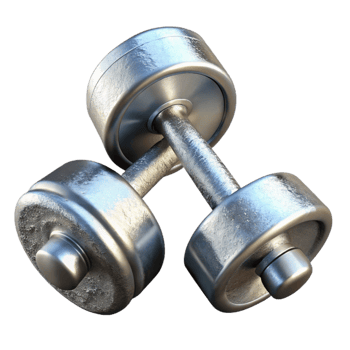 elegant abstract Dumbbells Chrome Finish with Transparent Background high resolution png