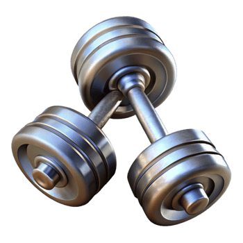 impressive modern Dumbbells Chrome Finish with Transparent Background professional png