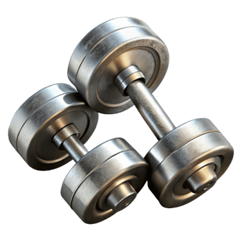 beautiful abstract Dumbbells Chrome Finish with Transparent Background premium png