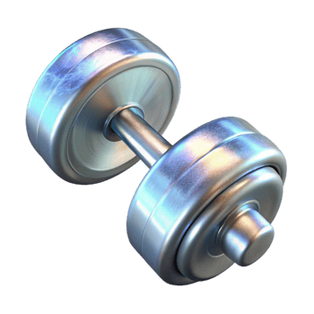 dramatic classic Dumbbell Single Chrome Finish Isolated professional png