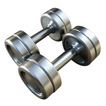 stunning creative Dumbbells Pair Chrome Finish Isolated high quality png