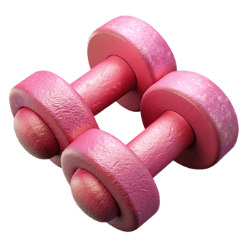elegant modern Dumbbells Pair Neoprene Coated Pink Color Isolated premium png
