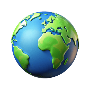 impressive rustic Earth Globe Blue Green Isolated Element 4K png