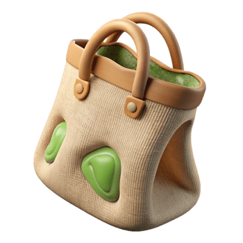 wonderful classic Eco Bag Canvas Beige Transparent Background premium png