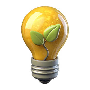 wonderful modern Eco Friendly Lightbulb Glowing Yellow Transparent Background original png