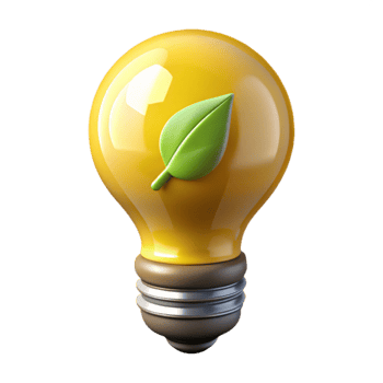 magnificent creative Eco Friendly Lightbulb Glowing Yellow Transparent Background 4K png