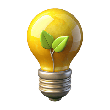 stunning modern Eco Friendly Lightbulb Glowing Yellow Transparent Background professional png