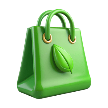 magnificent abstract Eco Friendly Shopping Bag Bright Green Isolated authentic png