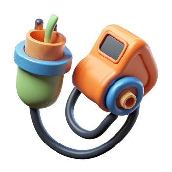 extraordinary traditional Electric Car Charging Cable Connected Transparent Background 4K png