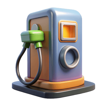 magnificent artistic Electric Car Charging Station Side View Isolated professional png
