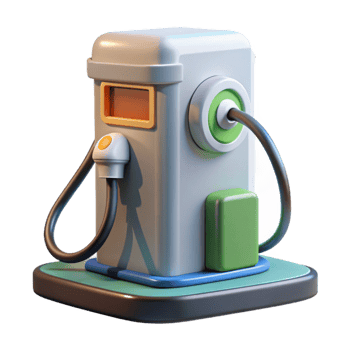 impressive classic Electric Car Charging Station Side View Isolated premium png