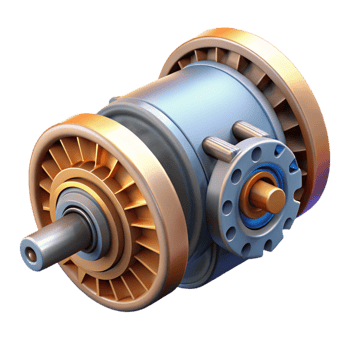 beautiful vintage Electric Motor Gears Rotating Transparent Background exclusive png