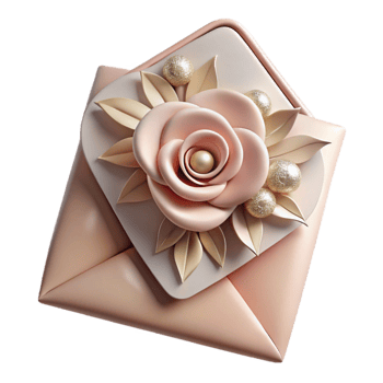 vibrant artistic Elegant Wedding Invitation Card Cutout with Floral Design 4K png
