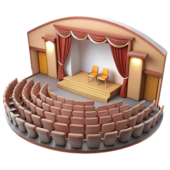 dramatic artistic Empty Auditorium with Stage and Seating Cutout high resolution png