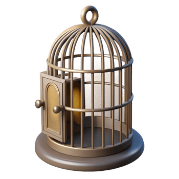 extraordinary vintage Empty Birdcage Open Door Cutout Transparent Background exclusive png