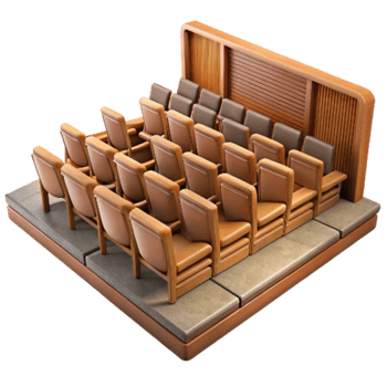 magnificent classic Empty Lecture Hall with Wooden Seats Isolated genuine png