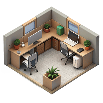 magnificent modern Empty Office Cubicle Top View Cutout premium png