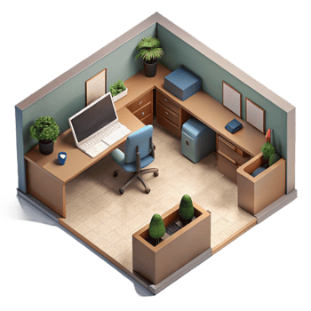 magnificent traditional Empty Office Cubicle Top View Cutout 4K png