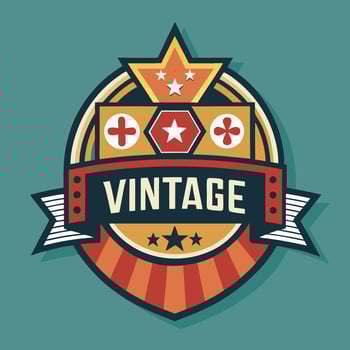 Vintage Casino Badge Logo for Gaming and Gambling vector