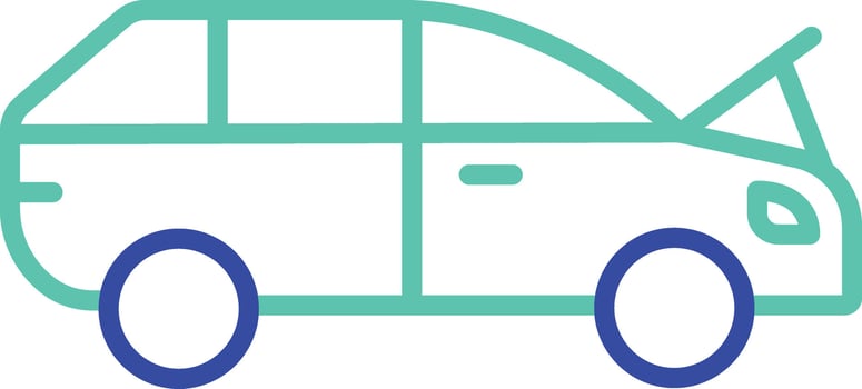 Car trunk outline dual color icon vector