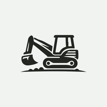 All Terrain Digging Backhoe Excavator Logo vector
