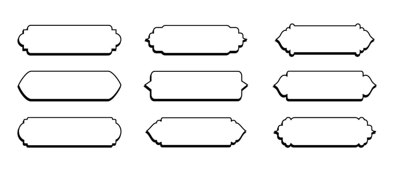 A set of black and white frames for a design vector