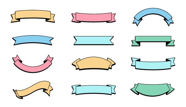 Set of colorful ribbons illustration vector