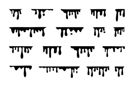 A set of dripping paint on a white background vector