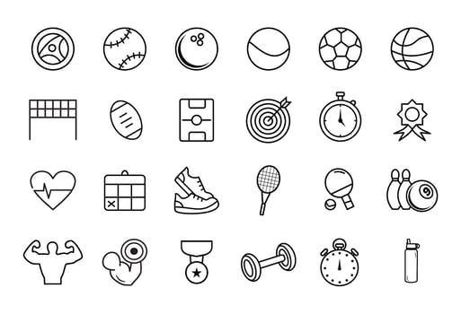 Sports icons set illustration vector